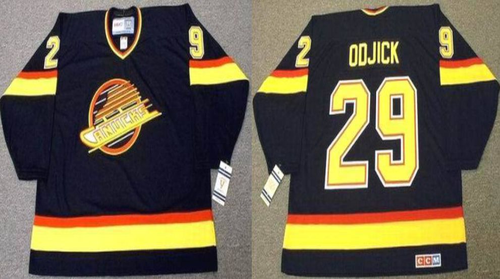 2019 Men Vancouver Canucks 29 Odjick Black CCM NHL jerseys